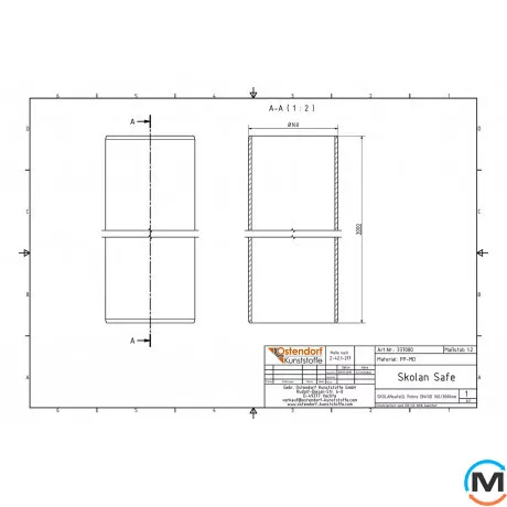 Труба канализационная Ostendorf без раструба Skolan db 150х3000, Вариант: Без раструба, Вид канализации: Внутренняя, Тип канализации: Бесшумная, Цвет: Светло-серый, Диаметр (мм): 150, Толщина стенки (мм): 5.3, Длина (мм): 3000, Материал: Полипропилен PPR, фото , изображение 2