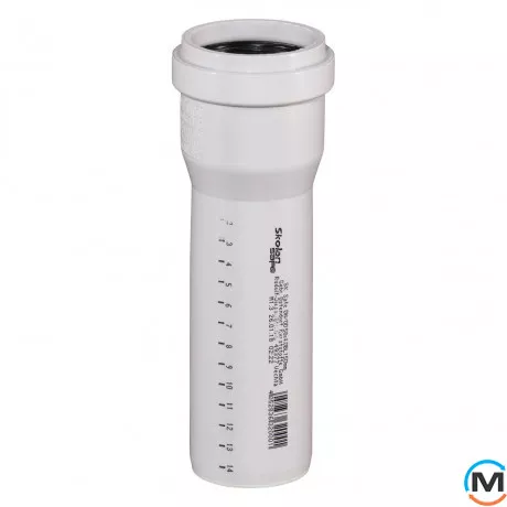 Труба каналізаційна Ostendorf Skolan db 58х150, Варіант: З розтрубом, Вид каналізації: Внутрішня, Тип каналізації: Безшумна, Колір: Світло сірий, Діаметр (мм): 50, Товщина стінки (мм): 4, Довжина (мм): 150, Матеріал: Поліпропілен PPR, фото 