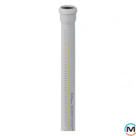 Труба каналізаційна Ostendorf Skolan db 58х3000, Варіант: З розтрубом, Вид каналізації: Внутрішня, Тип каналізації: Безшумна, Колір: Світло сірий, Діаметр (мм): 50, Товщина стінки (мм): 4, Довжина (мм): 3000, Матеріал: Поліпропілен PPR, фото 