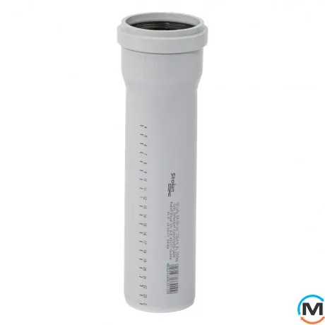 Труба каналізаційна Ostendorf Skolan db 75х250, Варіант: З розтрубом, Вид каналізації: Внутрішня, Тип каналізації: Безшумна, Колір: Світло сірий, Діаметр (мм): 75, Товщина стінки (мм): 4.5, Довжина (мм): 250, Матеріал: Поліпропілен PPR, фото 