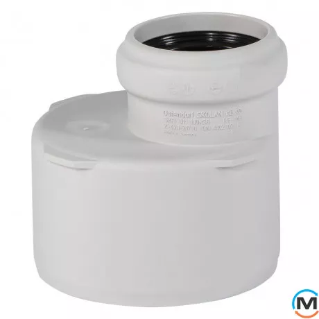 Редукція каналізаційна Ostendorf Skolan db 110/58, Варіант: Звичайна, Вид каналізації: Внутрішня, Тип каналізації: Безшумна, Модифікація: 100/50, Виконання: Для Skolan db, Колір: Світло сірий, Діаметр (мм): 100, Матеріал: Поліпропілен PPR, фото 