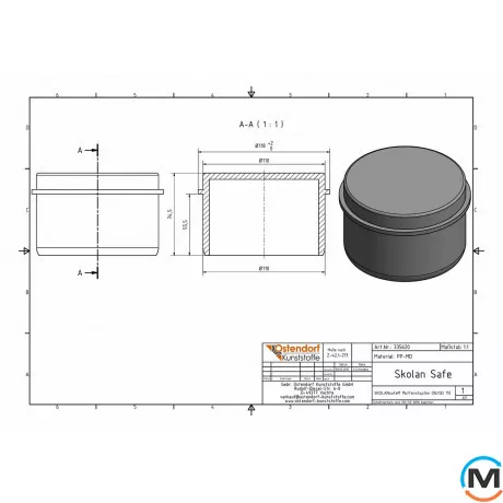 Заглушка каналізаційна Ostendorf Skolan db 110, Вид каналізації: Внутрішня, Тип каналізації: Безшумна, Діаметр (мм): 100, Матеріал: Поліпропілен PPR, фото , зображення 2