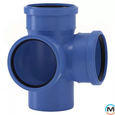 Крестовина Valsir Triplus двухплоскостная Ø125/110/110 87°30', Модификация: 125/110/110, фото 