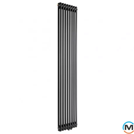 Радіатор Luxrad COLUMNUS двотрубний 1800x380 ZDC чорний матовий, Виконання: Вертикальний, Колір: Чорний, Висота (мм): 1800, Кількість рядів: 2, Довжина (мм): 380, фото , зображення 2