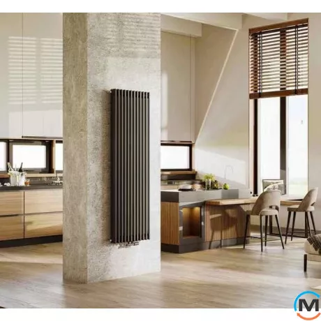 Радіатор Luxrad COLUMNUS двотрубний 1800x380 ZDC чорний матовий, Виконання: Вертикальний, Колір: Чорний, Висота (мм): 1800, Кількість рядів: 2, Довжина (мм): 380, фото , зображення 6