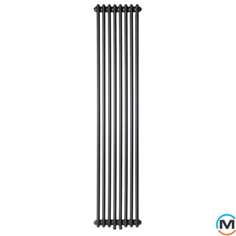 Радіатор Luxrad COLUMNUS двотрубний 1800x380 ZDC чорний матовий, Виконання: Вертикальний, Колір: Чорний, Висота (мм): 1800, Кількість рядів: 2, Довжина (мм): 380, фото 