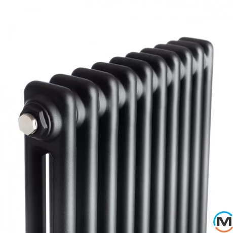 Радіатор Luxrad COLUMNUS двотрубний 2000x470 ZDC чорний матовий RAL 9005 MAT, Виконання: Вертикальний, Колір: Чорний, Висота (мм): 2000, Кількість рядів: 2, Довжина (мм): 470, фото , зображення 2