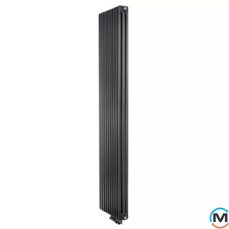 Радіатор Luxrad COLUMNUS тритрубний 2000x470 ZDC чорний матовий структурний, Виконання: Вертикальний, Колір: Чорний, Висота (мм): 2000, Кількість рядів: 3, Довжина (мм): 470, фото , зображення 2