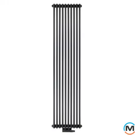 Радіатор Luxrad COLUMNUS тритрубний 2000x470 ZDC чорний матовий структурний, Виконання: Вертикальний, Колір: Чорний, Висота (мм): 2000, Кількість рядів: 3, Довжина (мм): 470, фото 