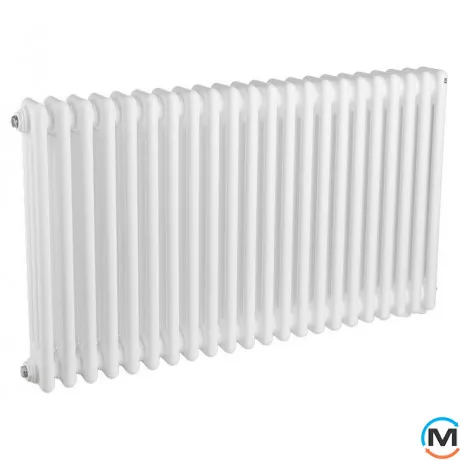 Радіатор Luxrad COLUMNUS тритрубний 600x1010 ZDP білий, Виконання: Горизонтальний, Колір: Білий, Висота (мм): 600, Кількість рядів: 3, Довжина (мм): 1010, фото 