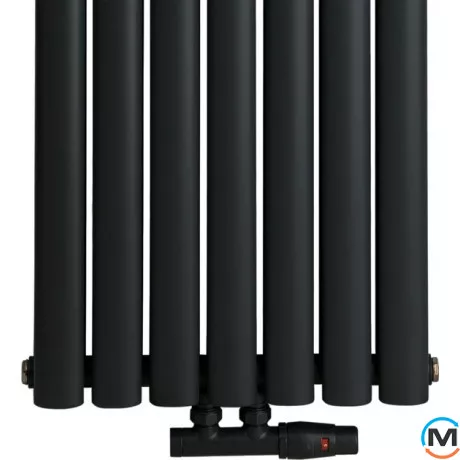 Радіатор Luxrad OVAL 1700x410 ZDC чорний мат, Колір: Чорний, фото , зображення 3