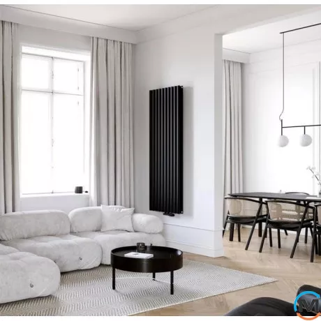 Радіатор Luxrad OVAL DOUBLE 1700x410 ZDC чорний мат, Колір: Чорний, фото , зображення 5