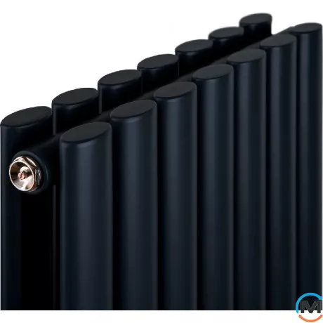 Радіатор Luxrad OVAL DOUBLE 1700x410 ZDC чорний мат, Колір: Чорний, фото , зображення 3