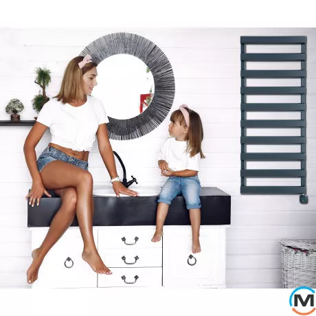 Электрическое полотенцесушитель Luxrad SCALA NEW 1230x500 антрацит RAL 7016, тен (600 Вт) скрытый монтаж, справа, Цвет: Антрацит, Высота (мм): 1230, Модификация: скрытый монтаж, Исполнение: Правый, фото , изображение 3