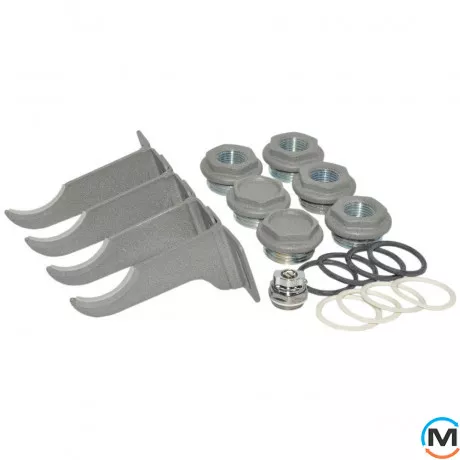 Монтажный комплект Nova Florida (4 кроншт.) для алюм. советов. 1" х 1/2" PURE METAL, Цвет: Серый, фото 