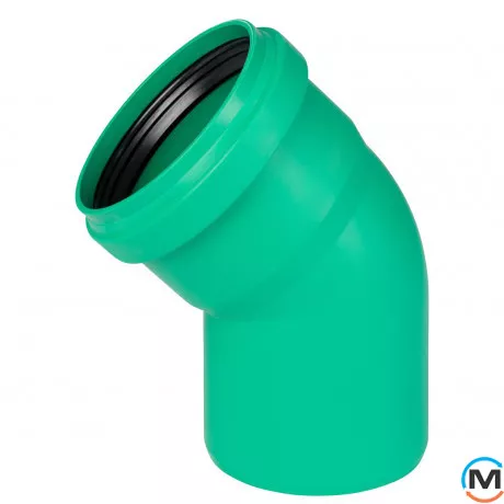 Коліно каналізаційне Ostendorf KG2000B 100х45°, Градус (град.): 45, Діаметр (мм): 100, фото 