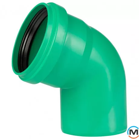 Коліно каналізаційне Ostendorf KG2000B 125х67°, Градус (град.): 67, Діаметр (мм): 125, фото 