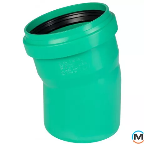 Коліно каналізаційне Ostendorf KG2000B 150х15°, Градус (град.): 15, Діаметр (мм): 160, фото 