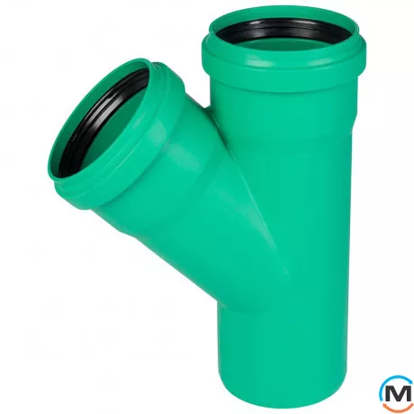 Тройник канализационный Ostendorf KG2000EA 110х110 45°, Градус (град.): 45, Диаметр (мм): 110, Модификация: 110х110 45°, фото 