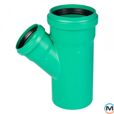 Тройник канализационный Ostendorf KG2000EA 150х110 45°, Градус (град.): 45, Диаметр (мм): 160, Модификация: 150х110 45°, фото 