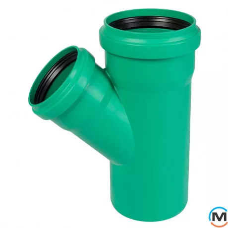 Тройник канализационный Ostendorf KG2000EA 150х125 45°, Градус (град.): 45, Диаметр (мм): 160, Модификация: 150х125 45°, фото 