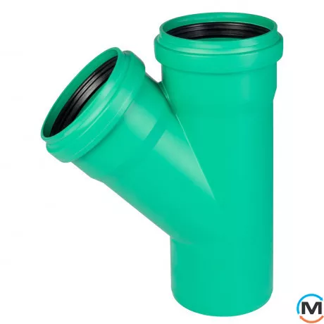 Тройник канализационный Ostendorf KG2000EA 150х150 45°, Градус (град.): 45, Диаметр (мм): 160, Модификация: 150х150 45°, фото 