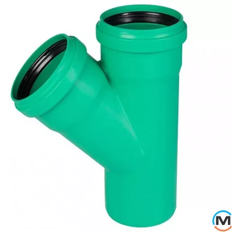 Трійник каналізаційний Ostendorf KG2000EA 200х150 45°, Градус (град.): 45, Діаметр (мм): 200, Модифікація: 200х150 45°, фото 