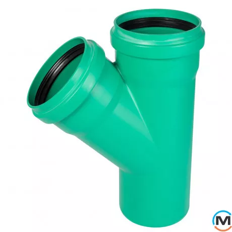 Трійник каналізаційний Ostendorf KG2000EA 200х200 45°, Градус (град.): 45, Діаметр (мм): 200, Модифікація: 200х200 45°, фото 