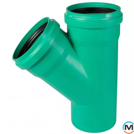 Тройник канализационный Ostendorf KG2000EA 250х250 45°, Градус (град.): 45, Диаметр (мм): 250, Модификация: 250х250 45°, фото 