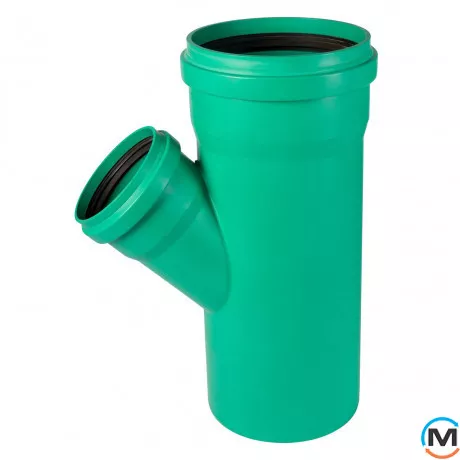 Тройник канализационный Ostendorf KG2000EA 315х200 45°, Градус (град.): 45, Диаметр (мм): 315, Модификация: 315х200 45°, фото 