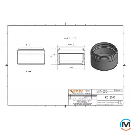 Перехідник на розтруб бетонної труби Ostendorf KG2000USM 150 мм, Діаметр (мм): 160, фото , зображення 2