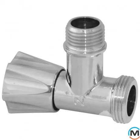 Кран Albertoni кутовий вентильний для сантехприладів Ø1/2" х 3/4", фото , зображення 2