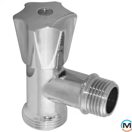 Кран Albertoni кутовий вентильний для сантехприладів Ø1/2" х 3/4", фото 