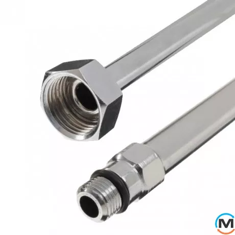 Трубка Albertoni для смесителя М10 х 1/2"В хромированная L=1,0 м, Длина  (см): 100, фото 