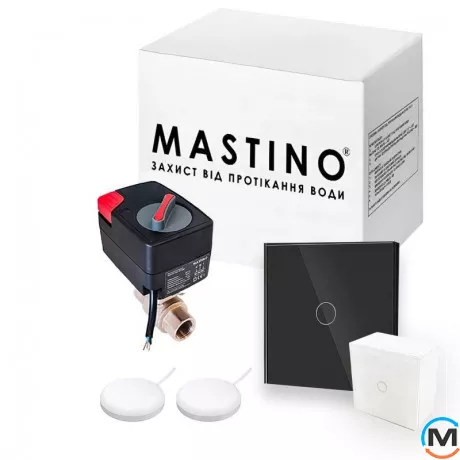 Система захисту від протікання води Mastino TS2 1/2 Light black, Варіант: 1 кран та 2 датчики, Діаметр різьблення: 1/2", Колір: Чорний, фото 