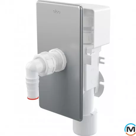 Сифон для стиральной машинки AlcaPlast APS3P с комбинированным гидрозатвором и разрывным клапаном, под штукатурку, фото 