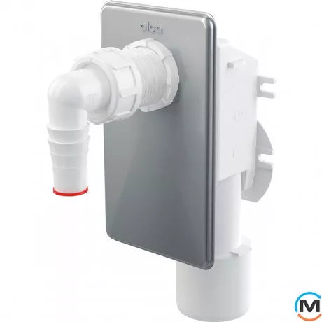 Сифон Alca Plast для стиральной машинки под штукатурку хромированный, фото 