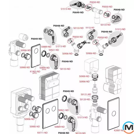 Колено сифон Alcaplast P156Z с двумя штуцерами DN40/32 8-23 стиральная машина + сушка, фото , изображение 3