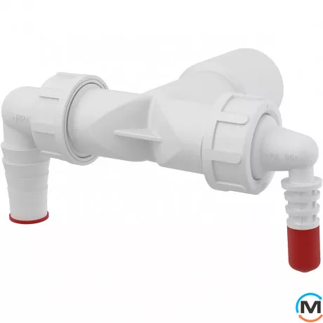 Колено сифон Alcaplast P156Z с двумя штуцерами DN40/32 8-23 стиральная машина + сушка, фото 