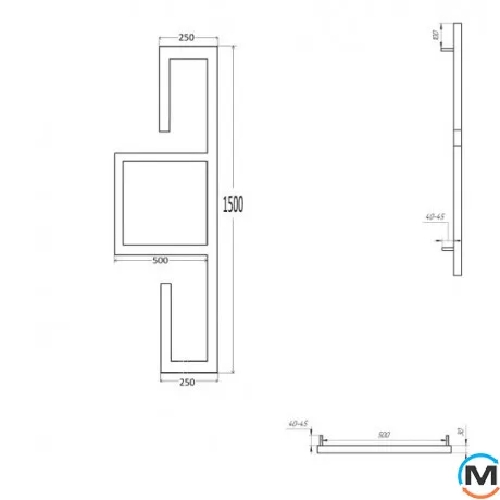 Сушка для рушників Genesis-Aqua Artan 1500x500 чорний, Колір: Чорний, фото , зображення 2