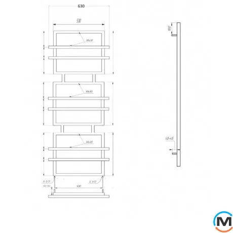 Полотенцесушитель Genesis-Aqua Fadey 1400x630 белый, Цвет: Белый, фото , изображение 2