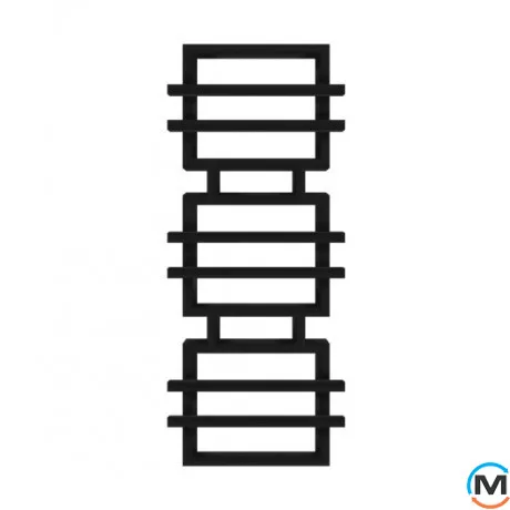 Полотенцесушитель Genesis-Aqua Fadey 1400x630 черный, Цвет: Черный, фото 