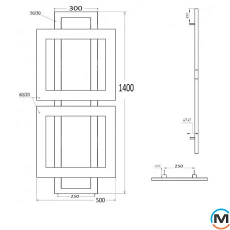Сушка для рушників Genesis-Aqua Graf 1400x500 білий, Колір: Білий, фото , зображення 2