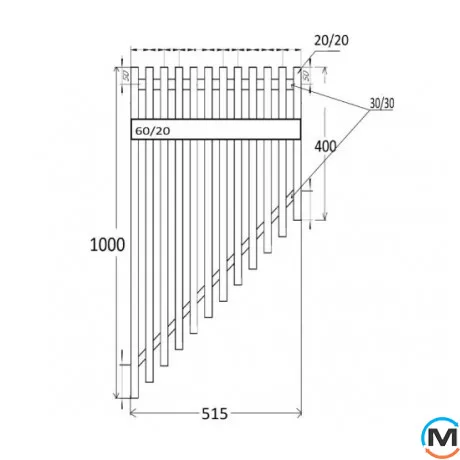 Полотенцесушитель Genesis-Aqua Oscar 1000x515 графит, Цвет: Графит, фото , изображение 2