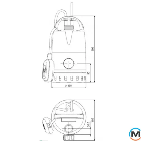 Дренажний насос Grundfos Unilift CC5-M1 220-240/50 5m SCH, Модифікація: Unilift CC5 - M1 5м, фото , зображення 2