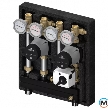 Насосная группа Meibes KOMBIMIX без насосов 1 смешивающий и 1 прямой контуры с сервомотором DN20, фото 