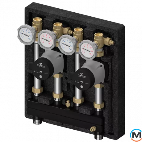 Насосна група Meibes KOMBIMIX без насосів 2 прямі контури DN20, фото 