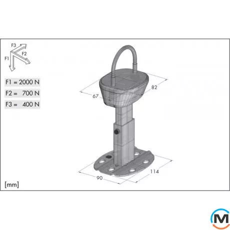 Комплект низких напольных кронштейнов MB-FIX PGT60 (2 шт.) для трубчатых радиаторов RAL9010, фото , изображение 2