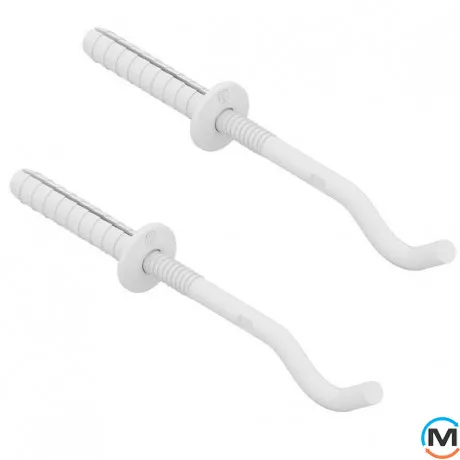 Комплект кронштейнов MB-FIX R12V (2 шт.) для трубчатого радиатора (3-4 цв.) Ø12 210 мм RAL9010, фото 