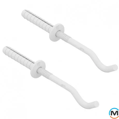 Комплект кронштейнов MB-FIX R12V (2 шт.) для трубчатого радиатора (5-6 цв.) Ø12 240 мм RAL9010, фото 